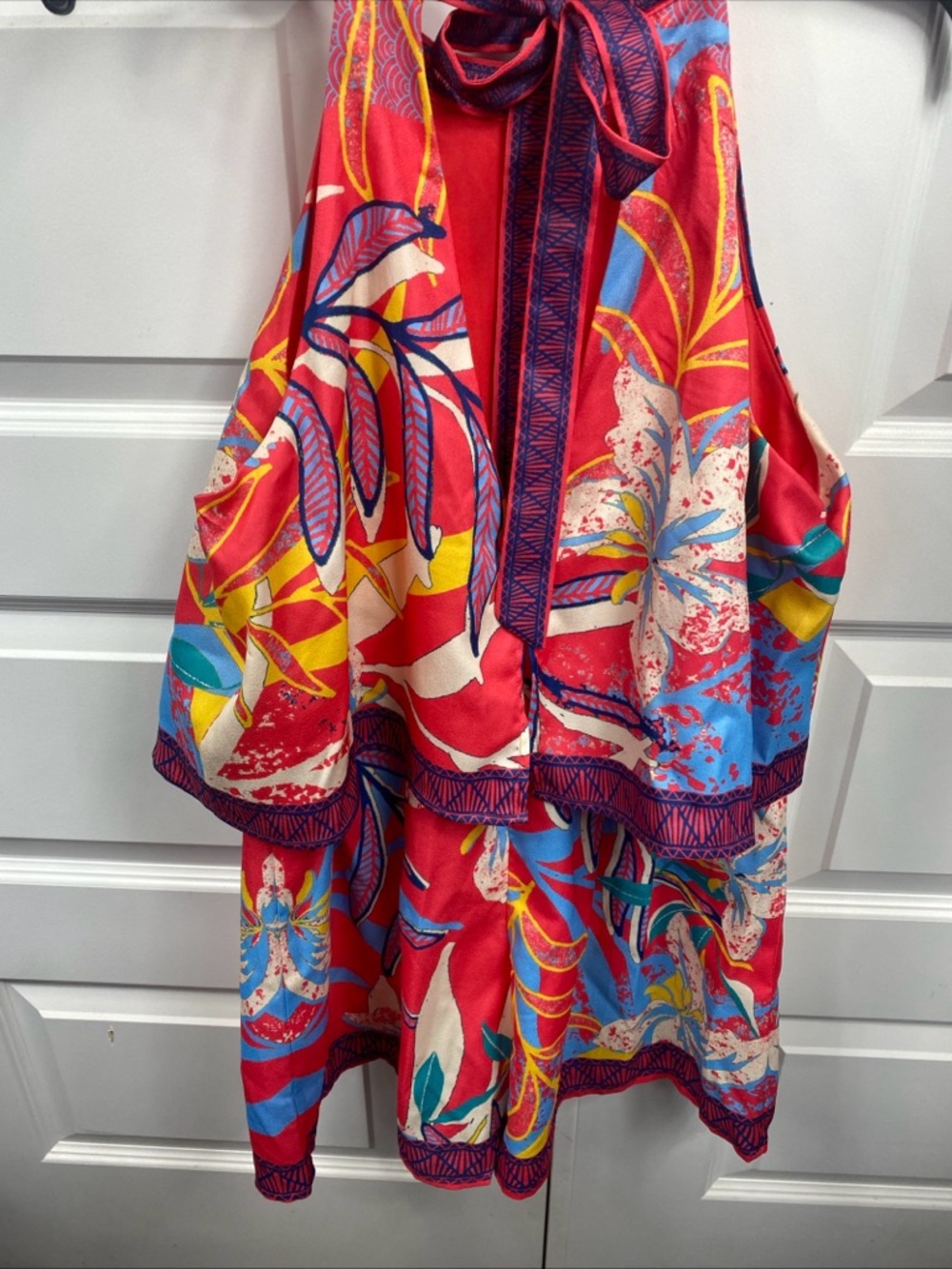 Flying Tomato Tropical Floral Print Shorts Romper Large Ruffle Sleeveless Spring - Picture 5 of 8